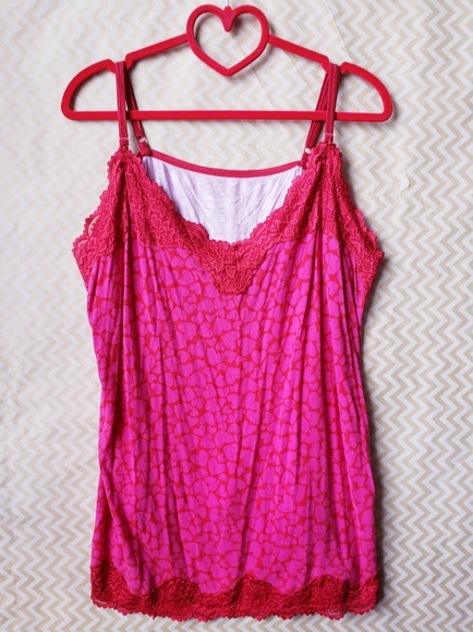 Lane Bryant Tops - Pink heart lace cami